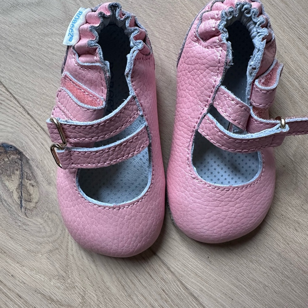 Robeez Pink Leather Baby Shoes